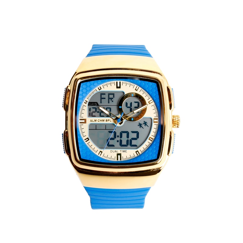 Multifunctional Luminous Waterproof Sports Watch For Men Large Dial Dual Display Digital Watch